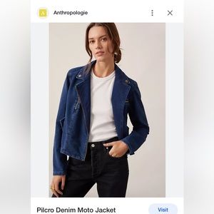 Anthropologie Pilcro knit denim Moto jacket size large